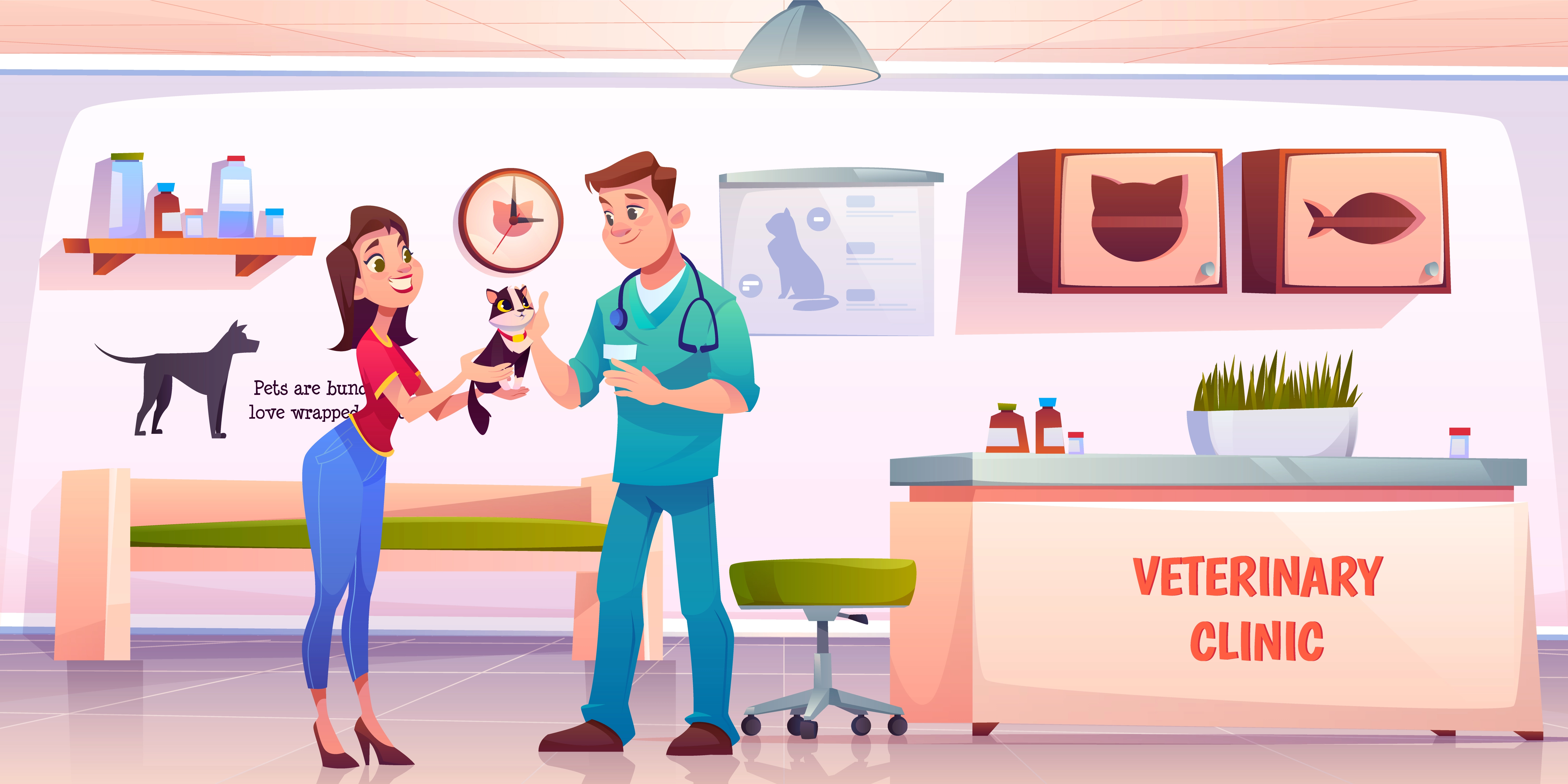 Veterinary team caring for animals